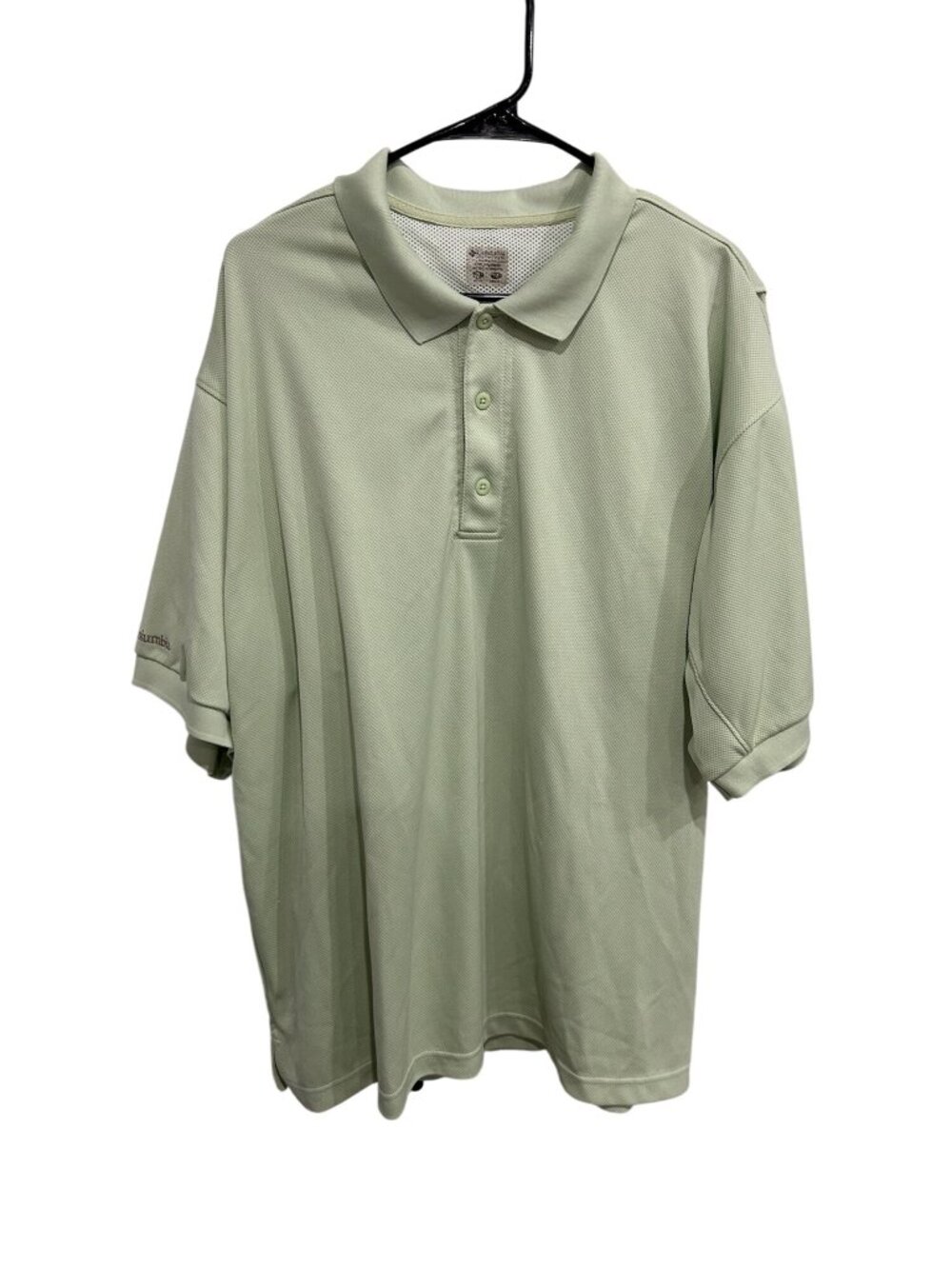 Columbia Short Sleeve Polo Shirt Green Sz XL Performance Fishing Gear Outdoor